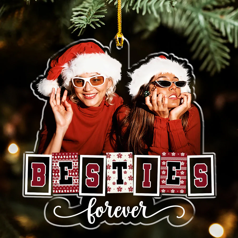 Custom Photo Bestie Forever - Personalized Custom Acrylic Ornament - Image 5