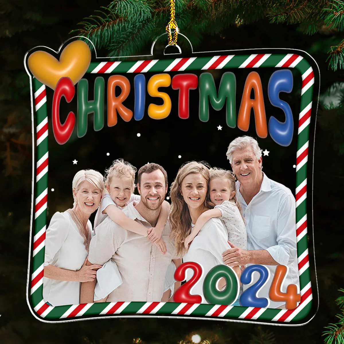 Custom Photo Christmas 2024 - Personalized Custom Acrylic Ornament - Image 3