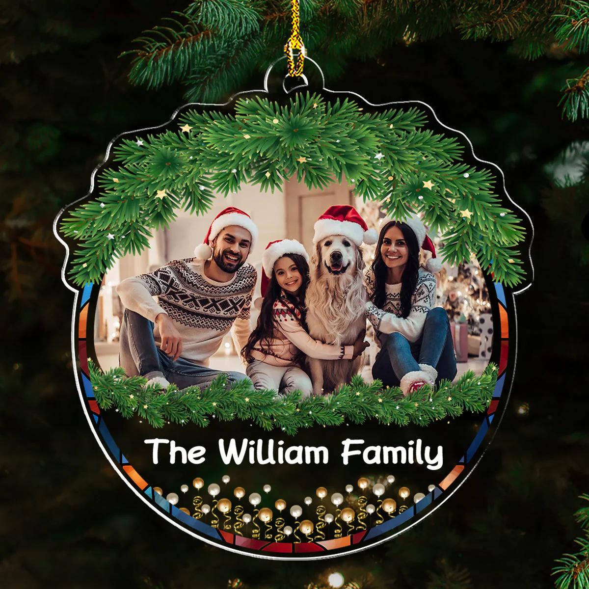 Custom Photo Family Christmas - Personalized Custom Acrylic Ornament - Image 3