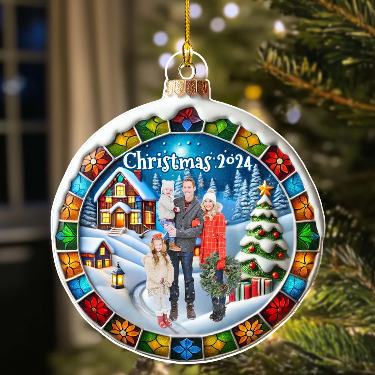 Custom Photo Family Christmas - Personalized Custom Acrylic Ornament - Image 4