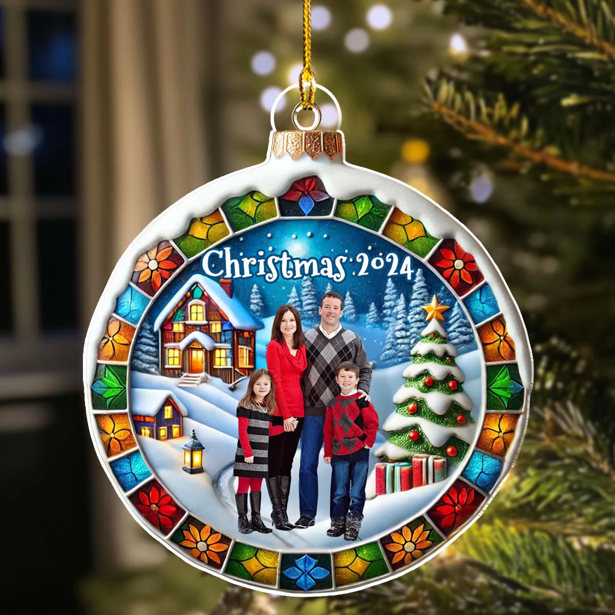 Custom Photo Family Christmas - Personalized Custom Acrylic Ornament - Image 5