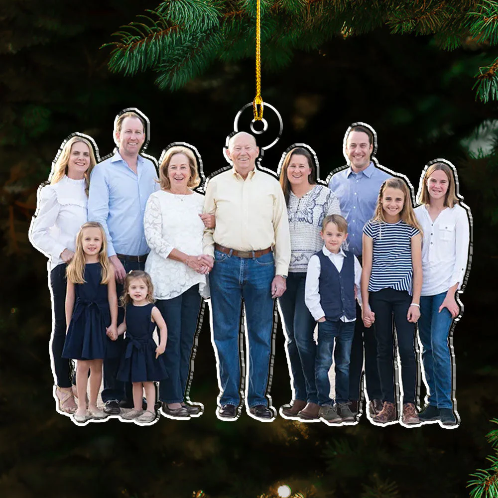 Custom Photo Family Christmas - Personalized Custom Acrylic Ornament - Image 2