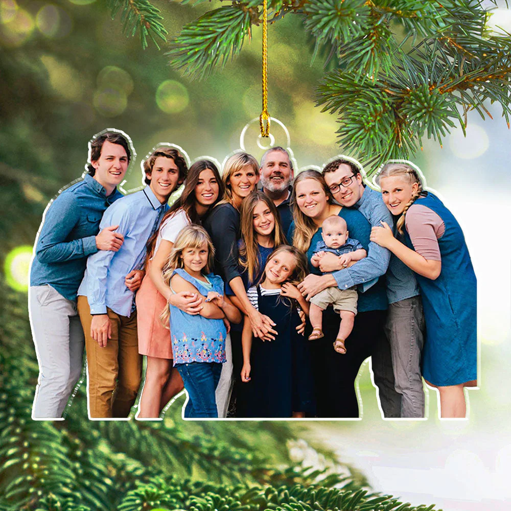 Custom Photo Family Christmas - Personalized Custom Acrylic Ornament - Image 3