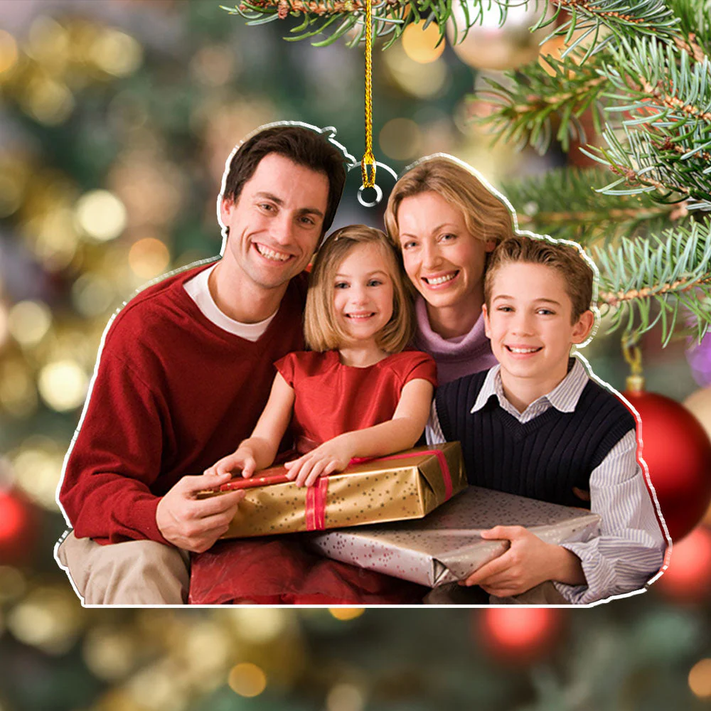 Custom Photo Family Christmas - Personalized Custom Acrylic Ornament - Image 4