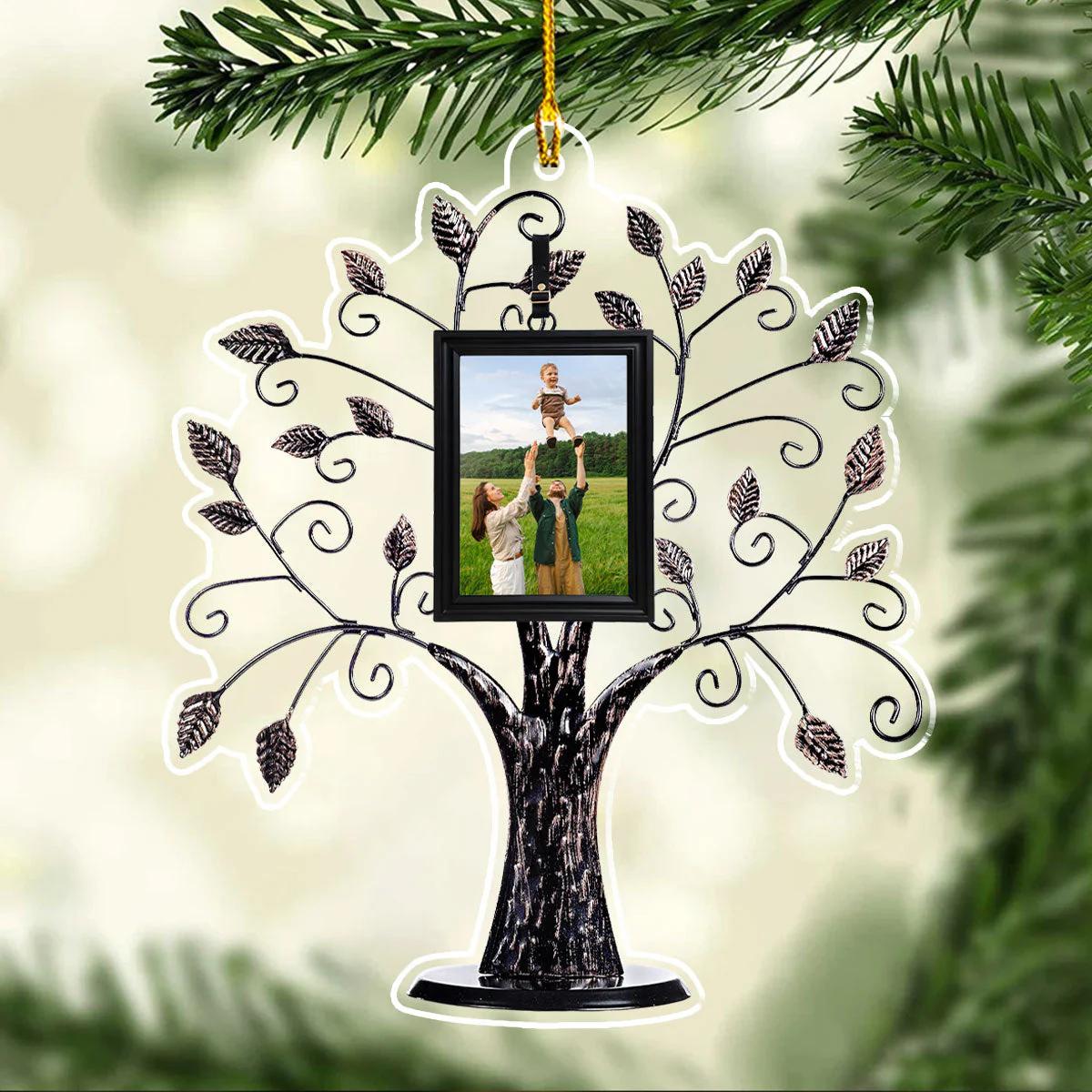Custom Photo Family Tree  - Personalized Custom Acrylic Ornament - Image 5