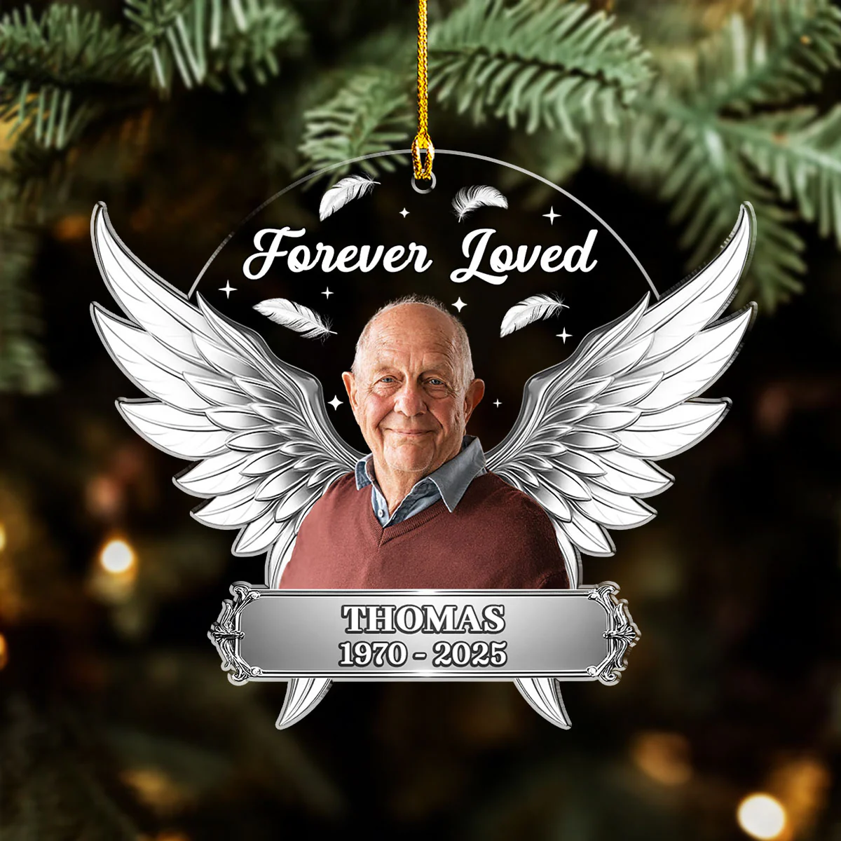 Custom Photo Forever Loved - Personalized Custom Acrylic Ornament - Image 2