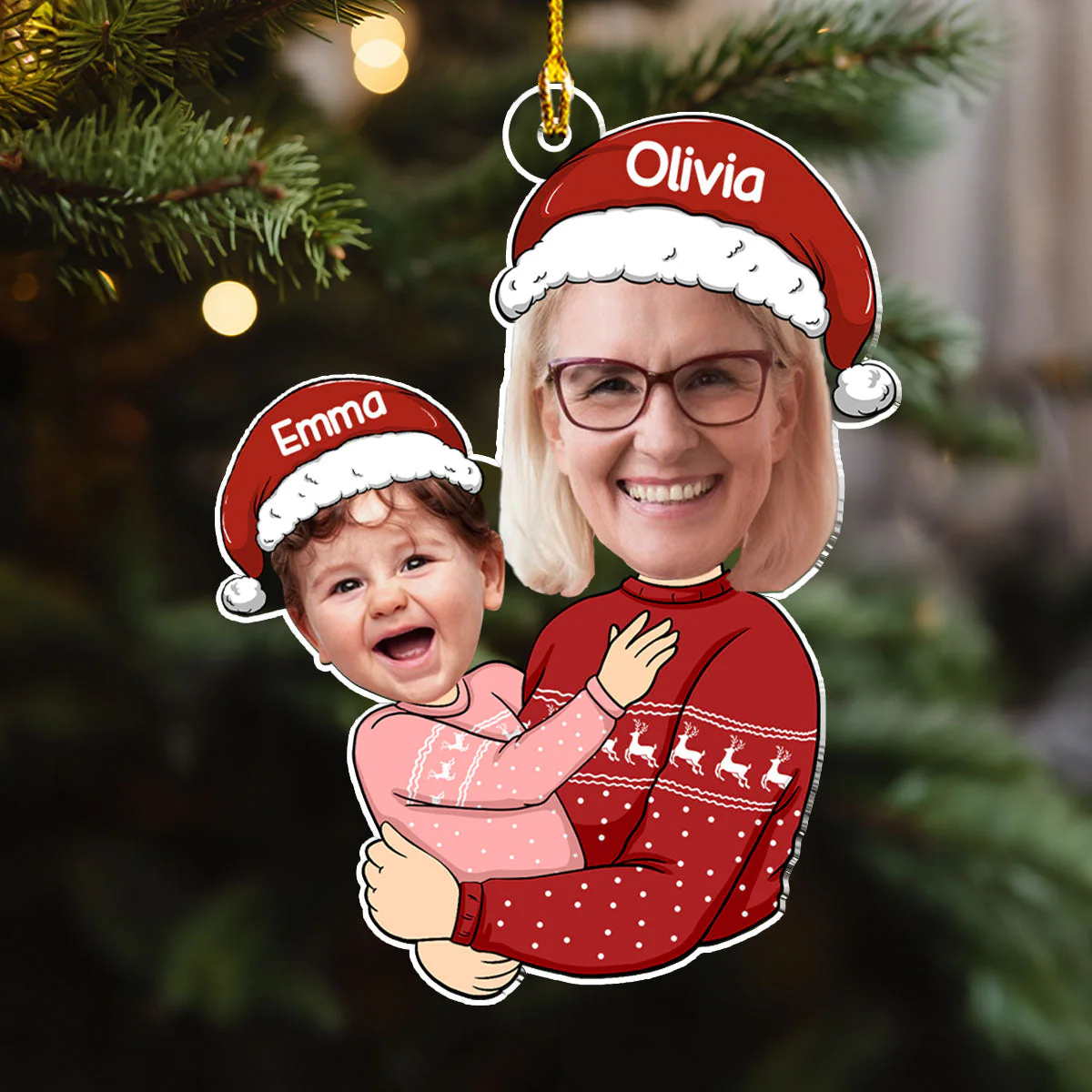 Custom Photo Funny Grandkid - Personalized Custom Acrylic Ornament