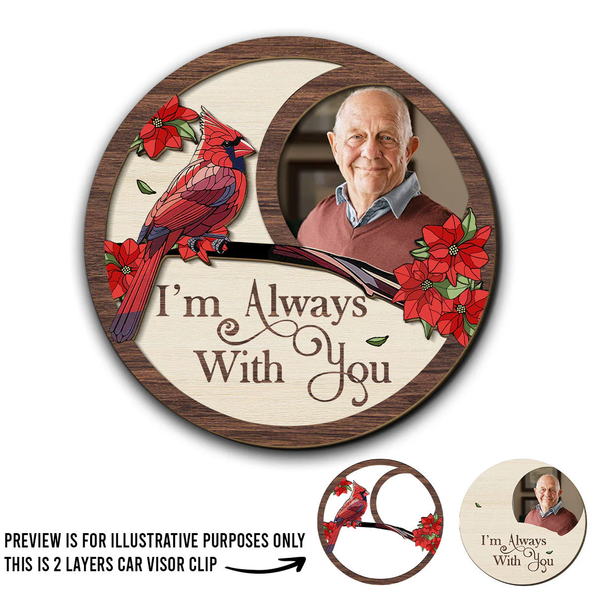Custom Photo I Am Always With You - Personalized Custom Car Visor Clip - Image 2