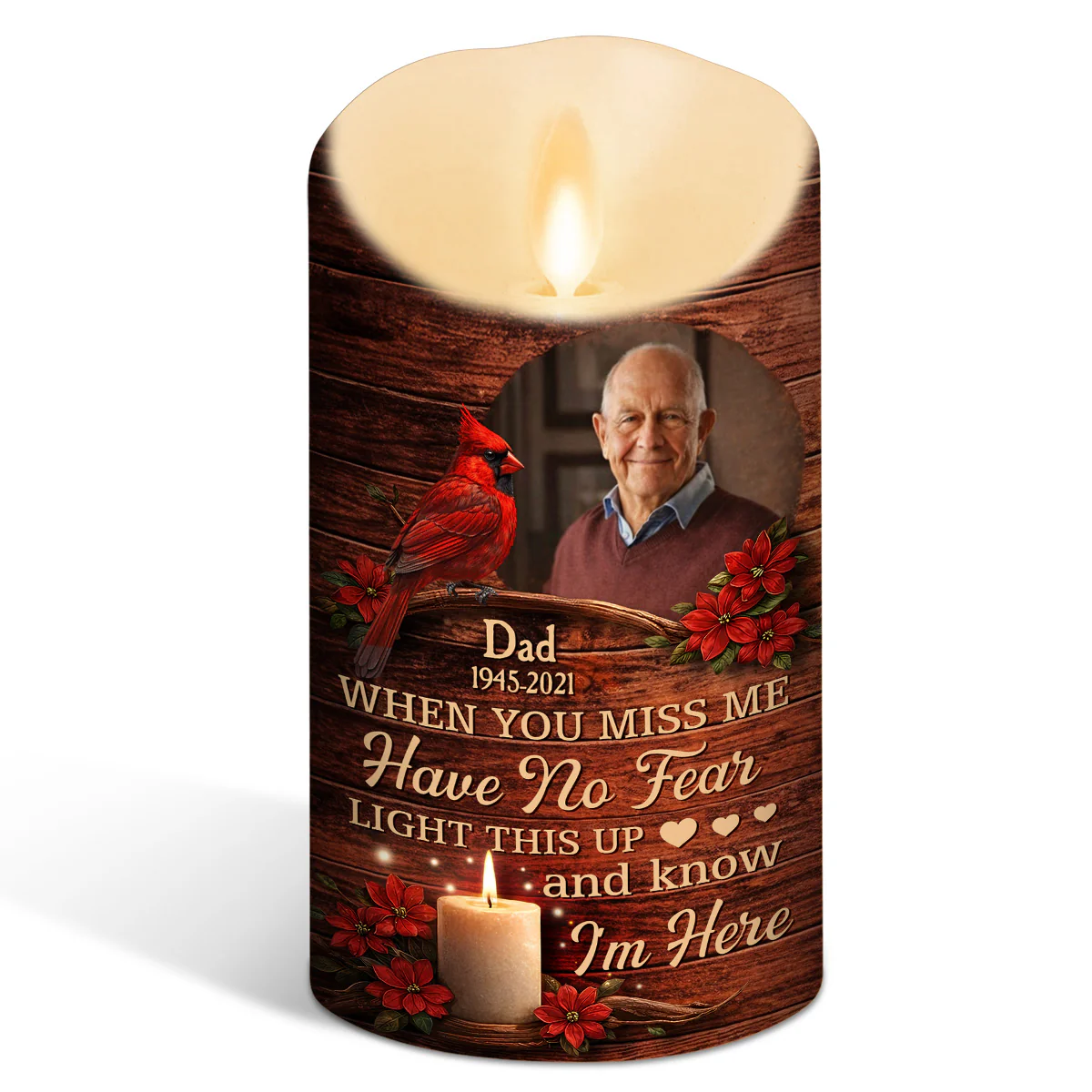 Custom Photo I Am Always With You - Personalized Custom LED Candle - Image 5