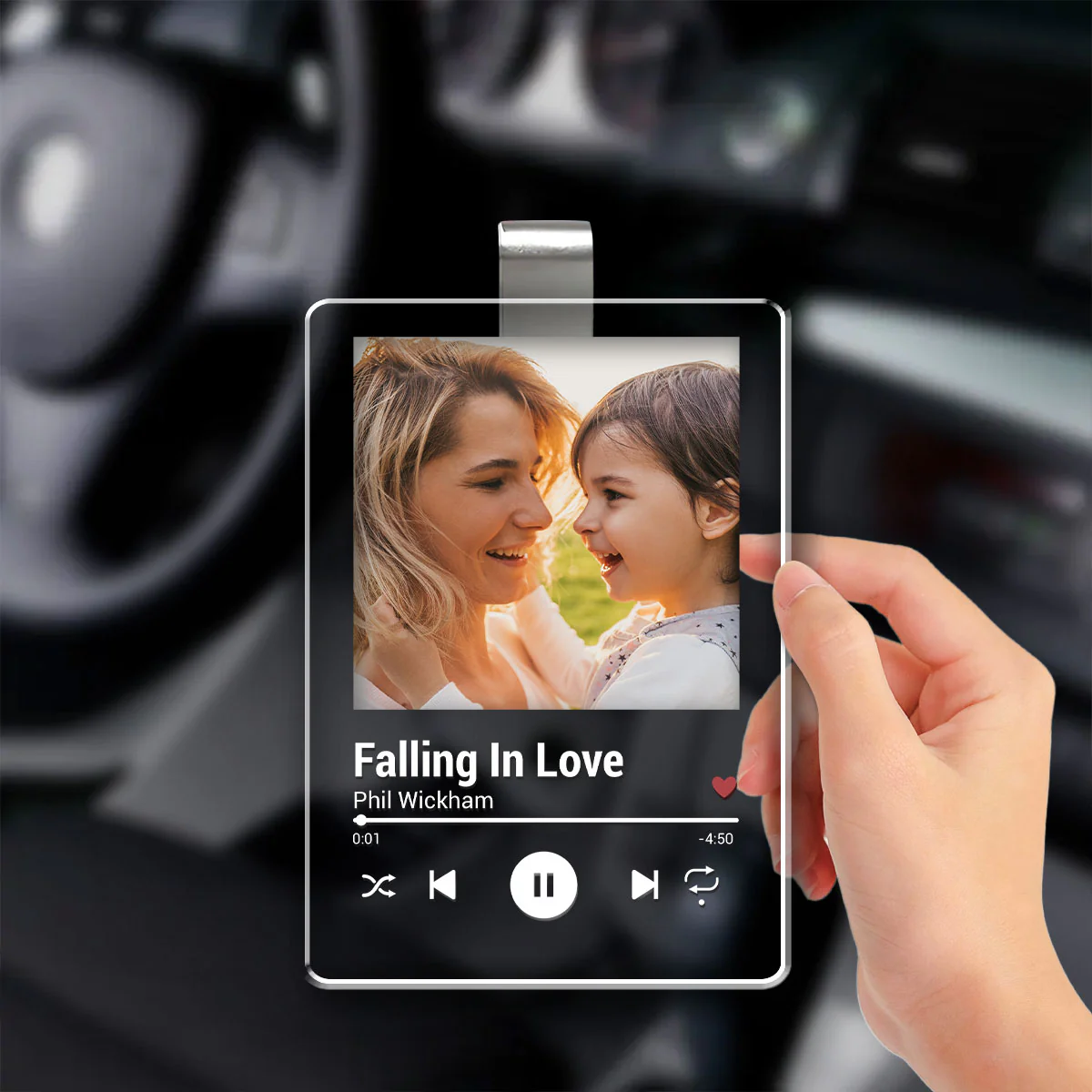 Custom Photo I Love You - Personalized Custom Acrylic Car Visor Clip - Image 2