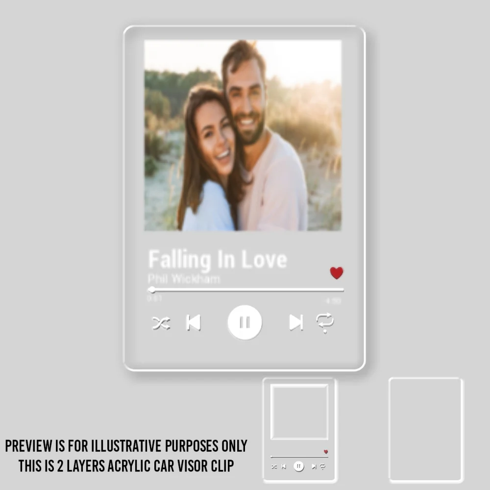 Custom Photo I Love You - Personalized Custom Acrylic Car Visor Clip - Image 6