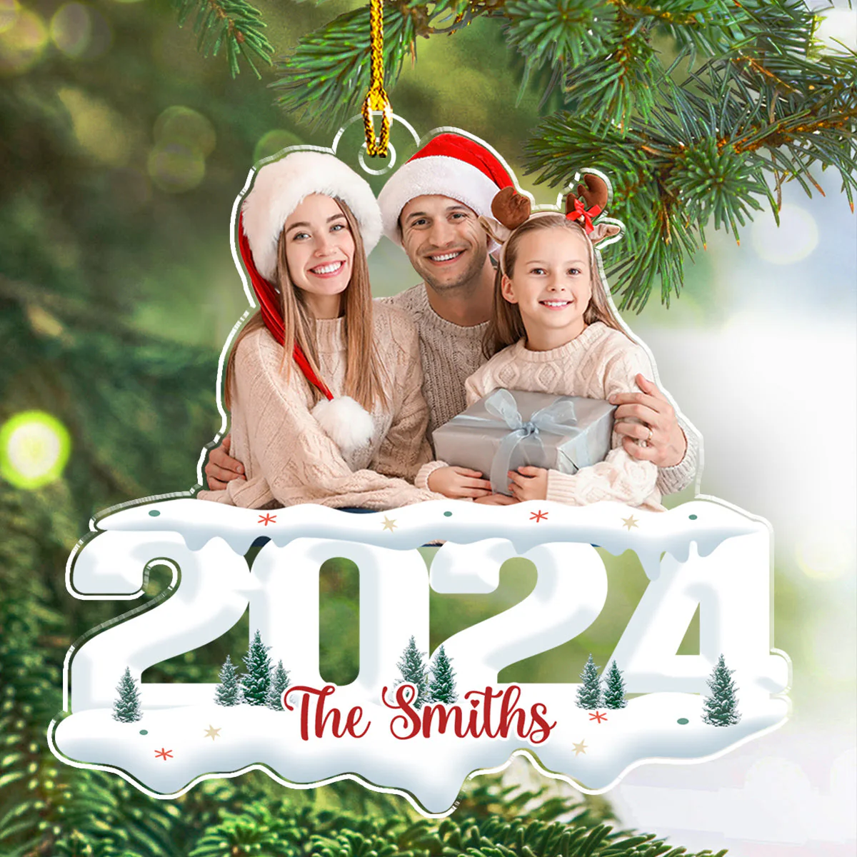 Custom Photo Joy Of Christmas 2024 - Personalized Custom Acrylic Ornament - Image 2