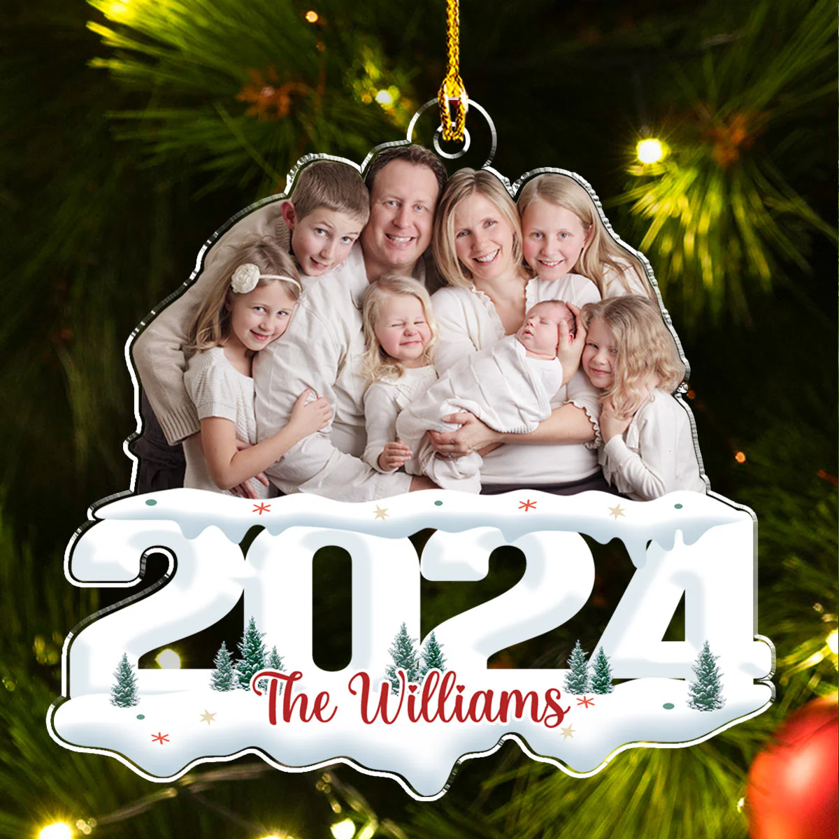 Custom Photo Joy Of Christmas 2024 - Personalized Custom Acrylic Ornament - Image 3