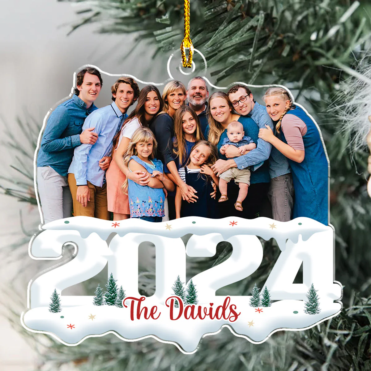 Custom Photo Joy Of Christmas 2024 - Personalized Custom Acrylic Ornament - Image 4