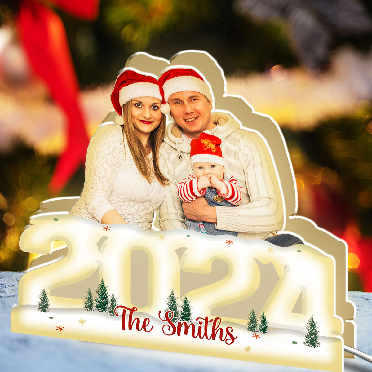 Custom Photo Joy Of Christmas 2024 - Personalized Custom Light Box - Image 4