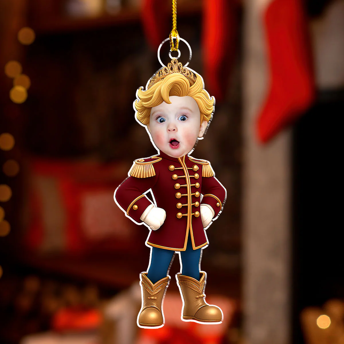Custom Photo Kids Princess And Prince - Personalized Custom Acrylic Ornament - Image 4