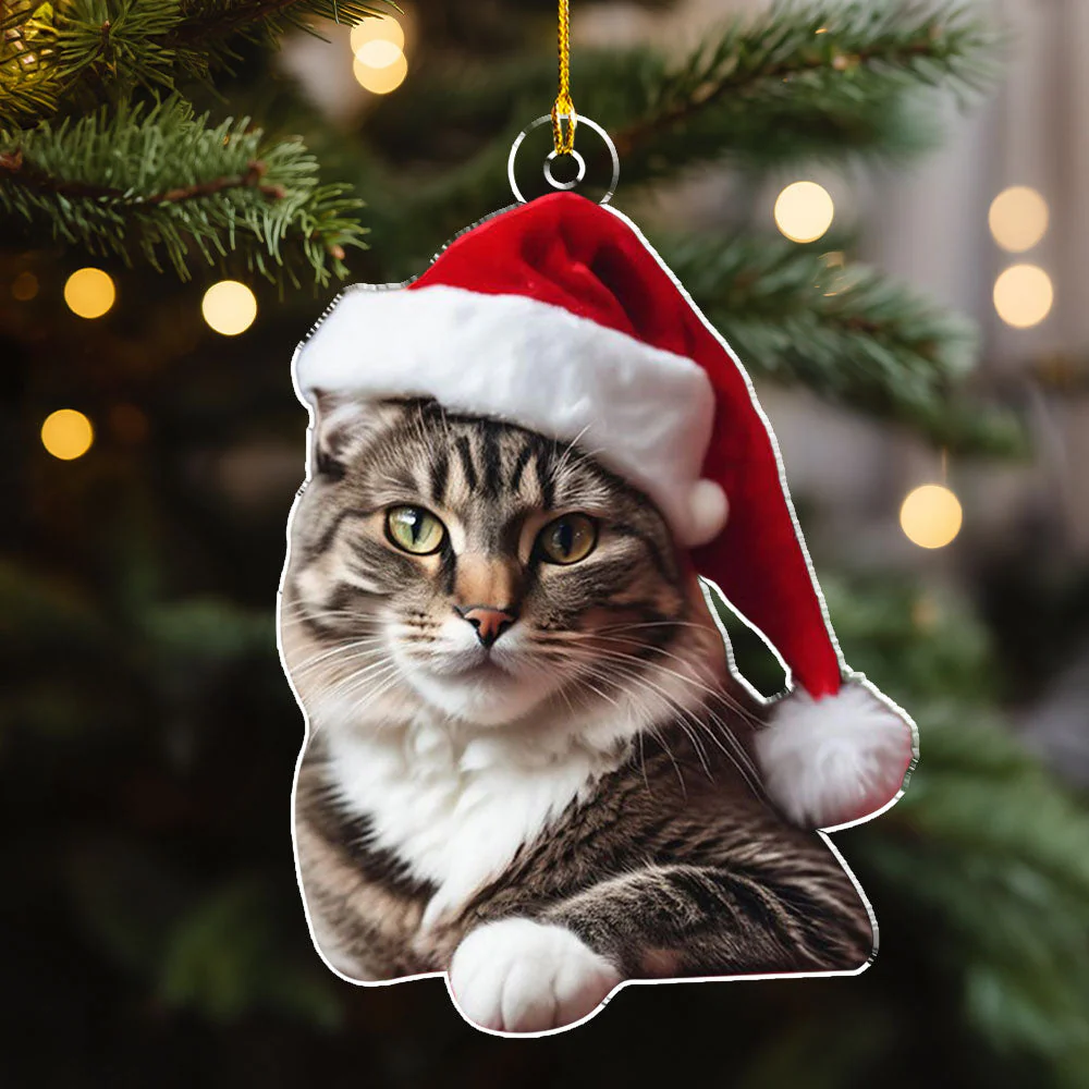 Custom Photo Pet Christmas - Personalized Custom Acrylic Ornament - Image 2