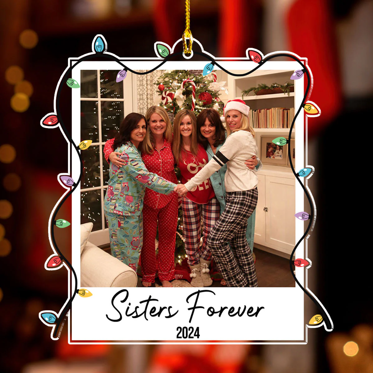 Custom Photo Polaroid Family Friends Christmas - Personalized Custom Acrylic Ornament - Image 4