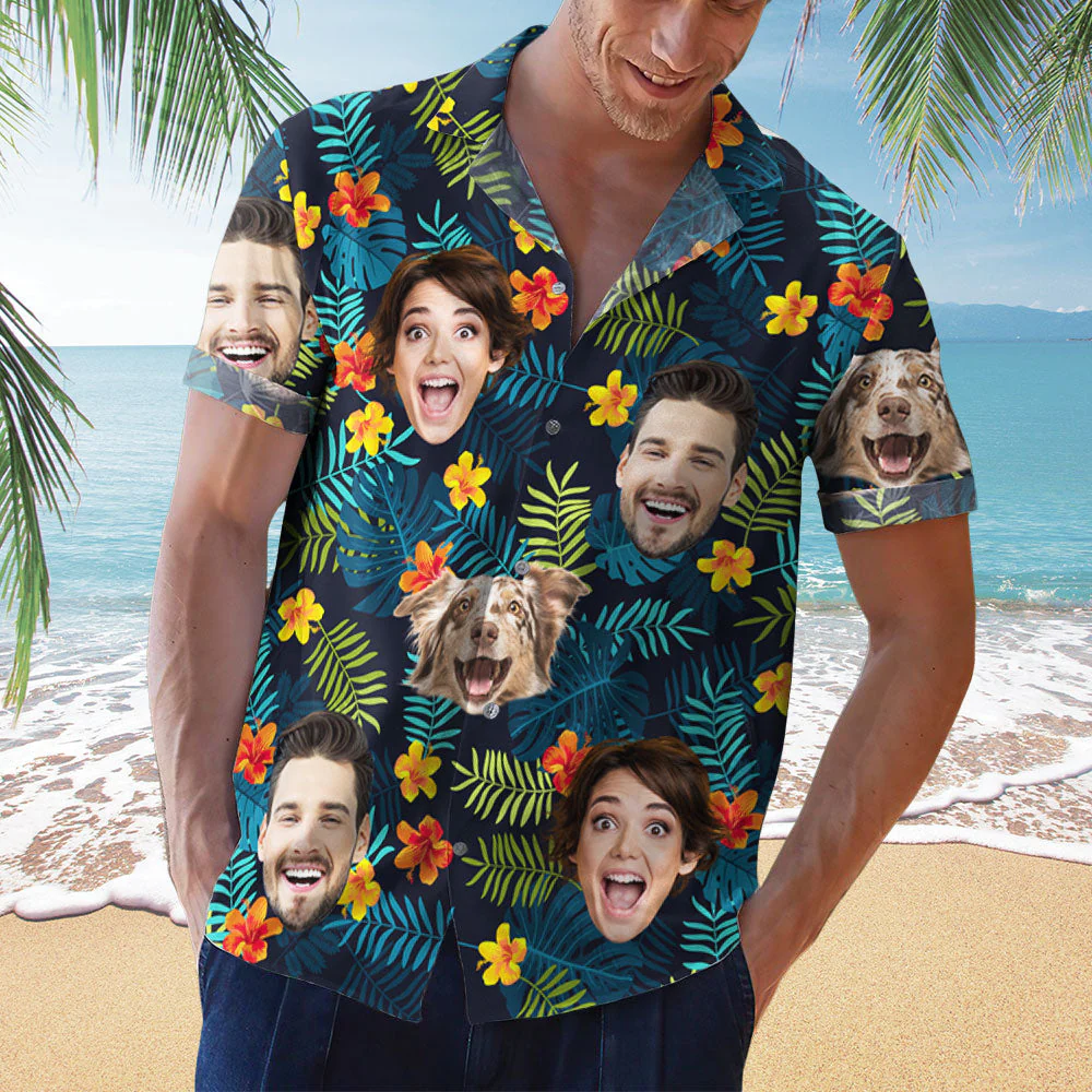 Custom Photo Tropical Vibes Only - Personalized Custom Hawaiian Shirt - Image 2