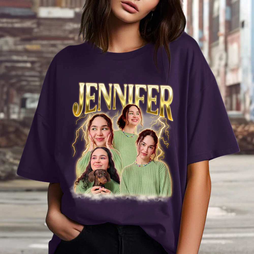 Custom Photo Wife, Girl Friend - Couple Personalized Custom Unisex T-shirt - Image 3