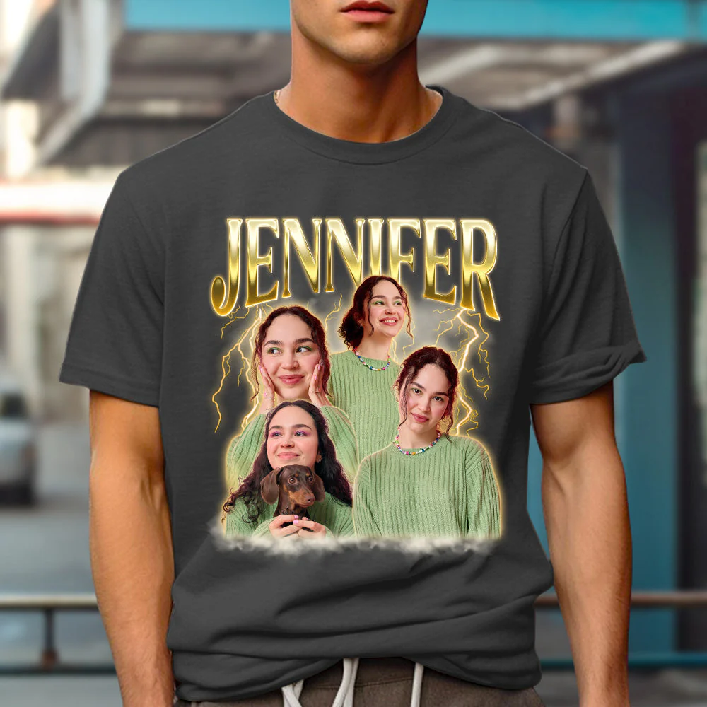 Custom Photo Wife, Girl Friend - Couple Personalized Custom Unisex T-shirt - Image 4