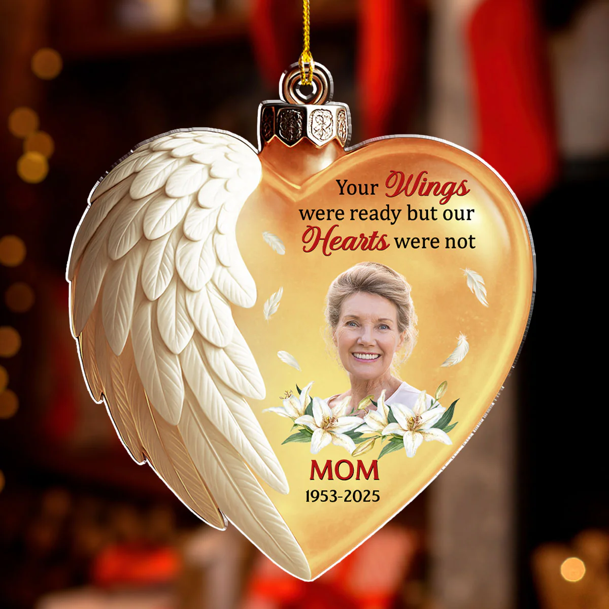 Custom Photo Your Wings Were Ready - Personalized Custom Acrylic Ornament - Image 2