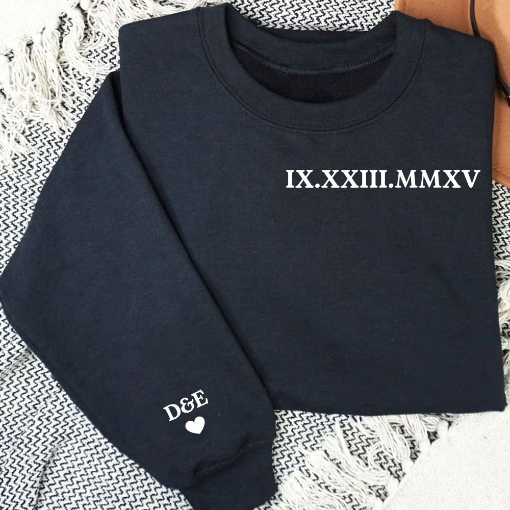 Custom Roman Numeral - Personalized Custom Long Sleeve T-shirt - Image 2
