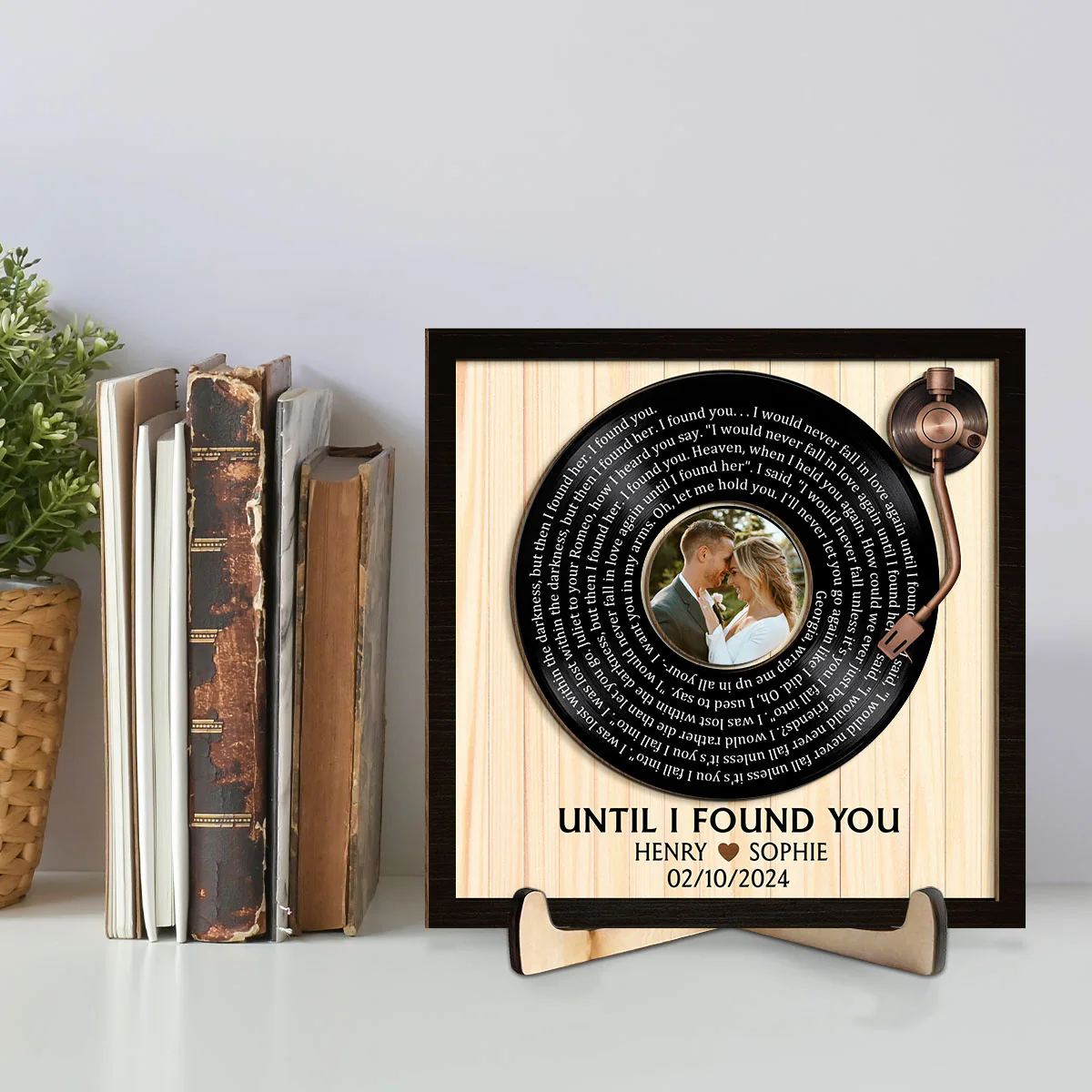 Custom Spiral Song Lyrics And Couple Photo - Personalized Custom Wooden Plaque - Image 5