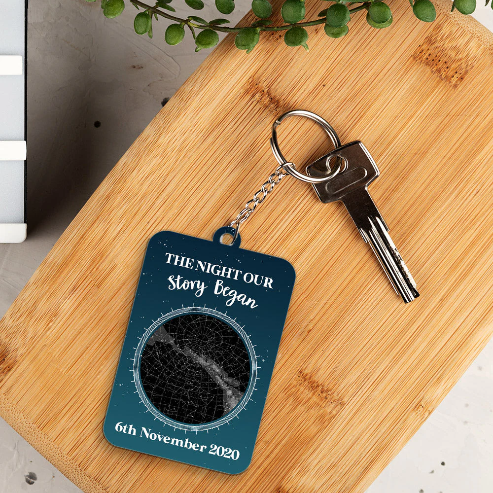 Custom Star Map Our Story Began - Personalized Custom Acrylic Keychain - Image 5