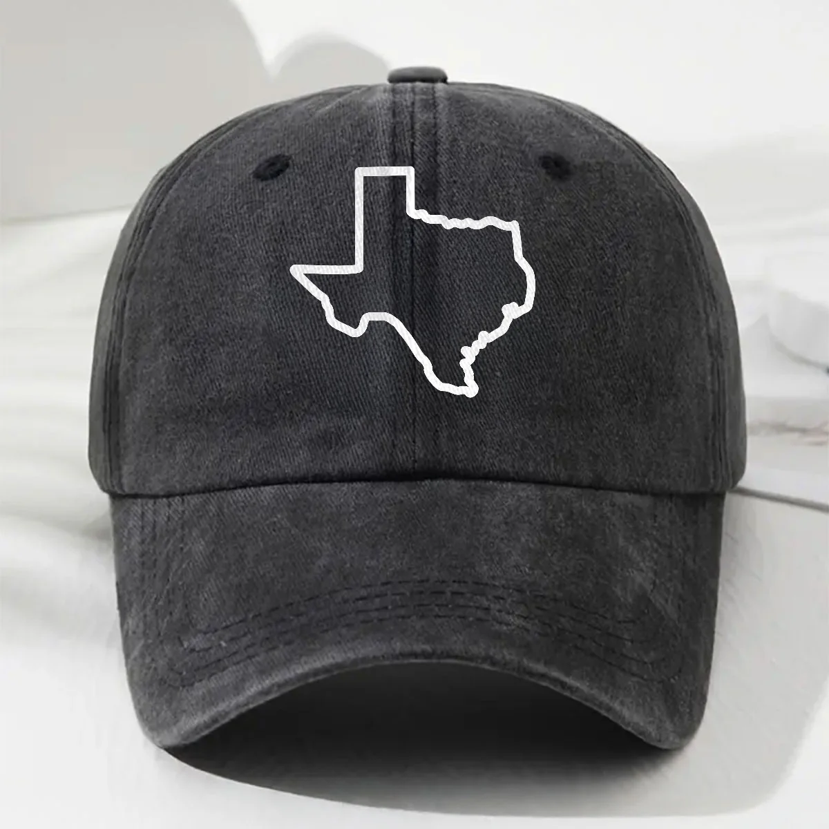 Custom US State - Personalized Custom Vintage Washed Denim Cap