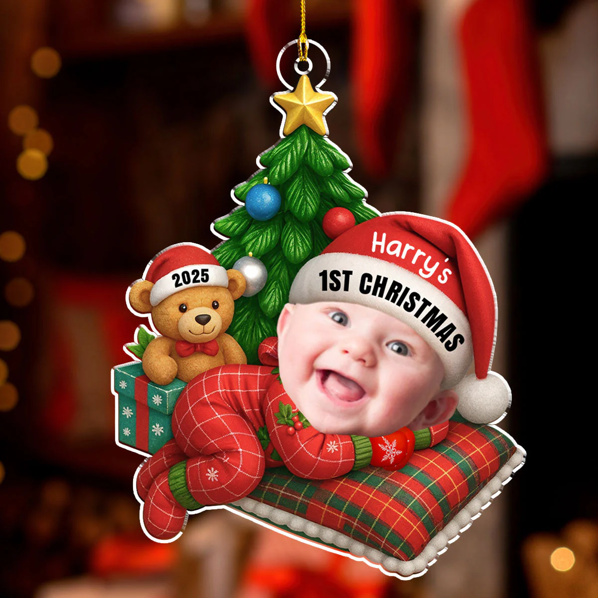 Cute Baby Sleeping - Personalized Custom Acrylic Ornament - Image 5