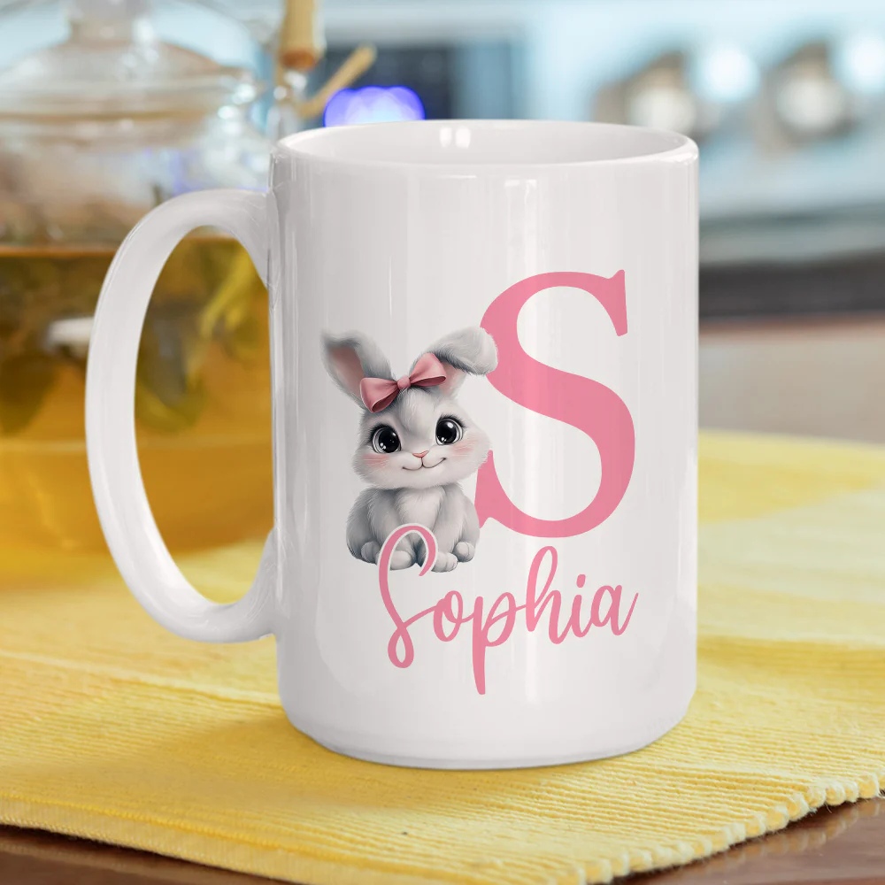 Cute Bunny Easter - Personalized Custom Coffee Mug - Image 5