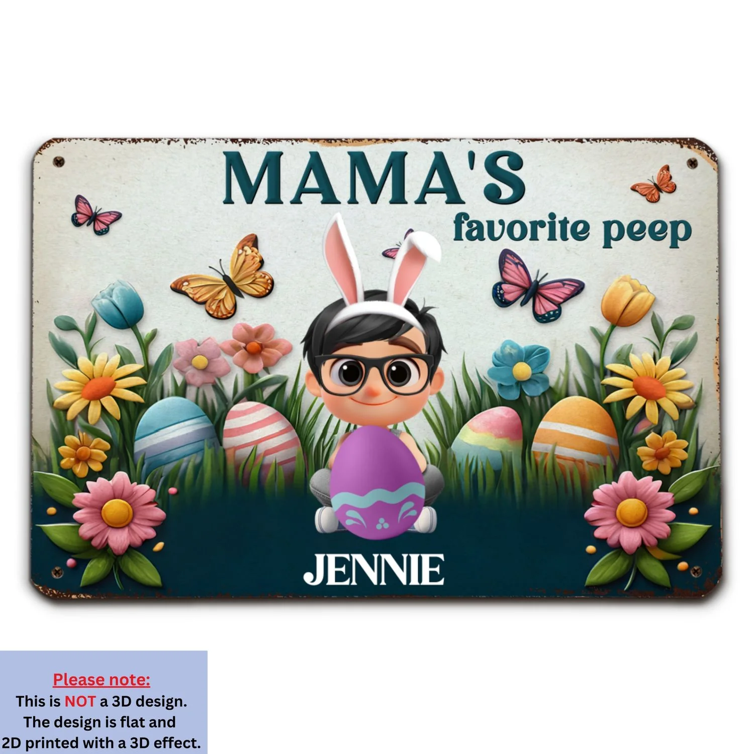 Cute Bunny - Personalized Custom 3D Inflated Effect Metal Sign - Image 5