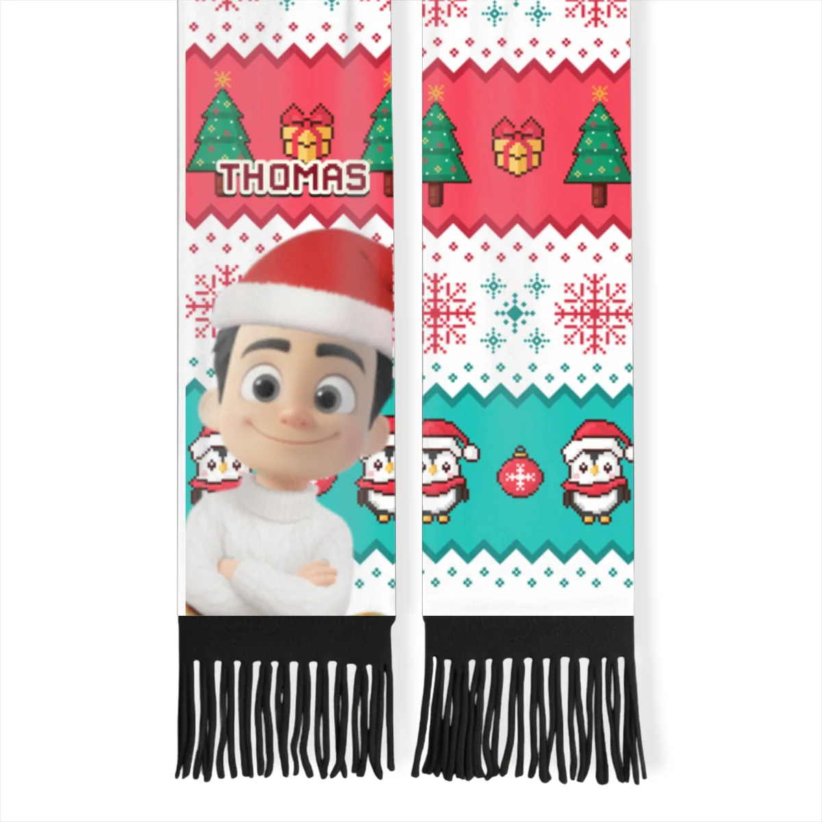 Cute Christmas Character - Personalized Custom Scarf - Image 10