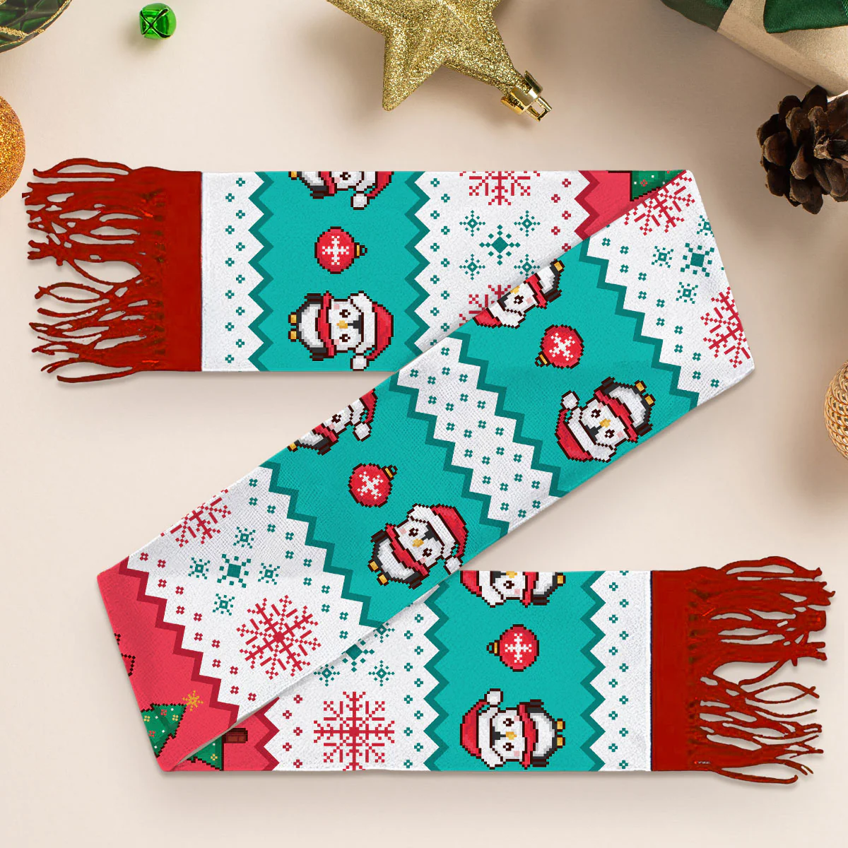Cute Christmas Character - Personalized Custom Scarf - Image 4