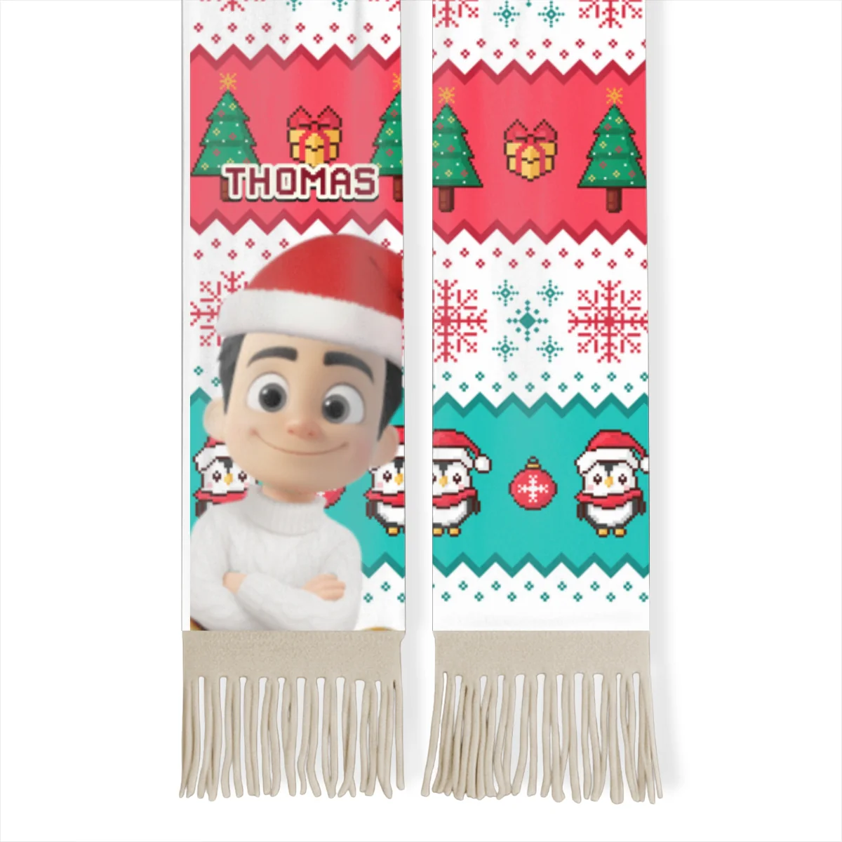 Cute Christmas Character - Personalized Custom Scarf - Image 7