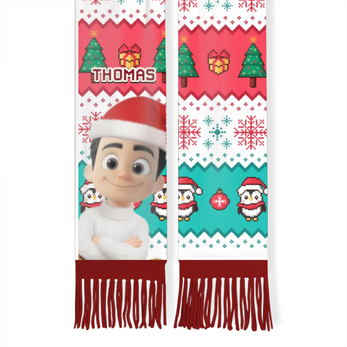 Cute Christmas Character - Personalized Custom Scarf - Image 8