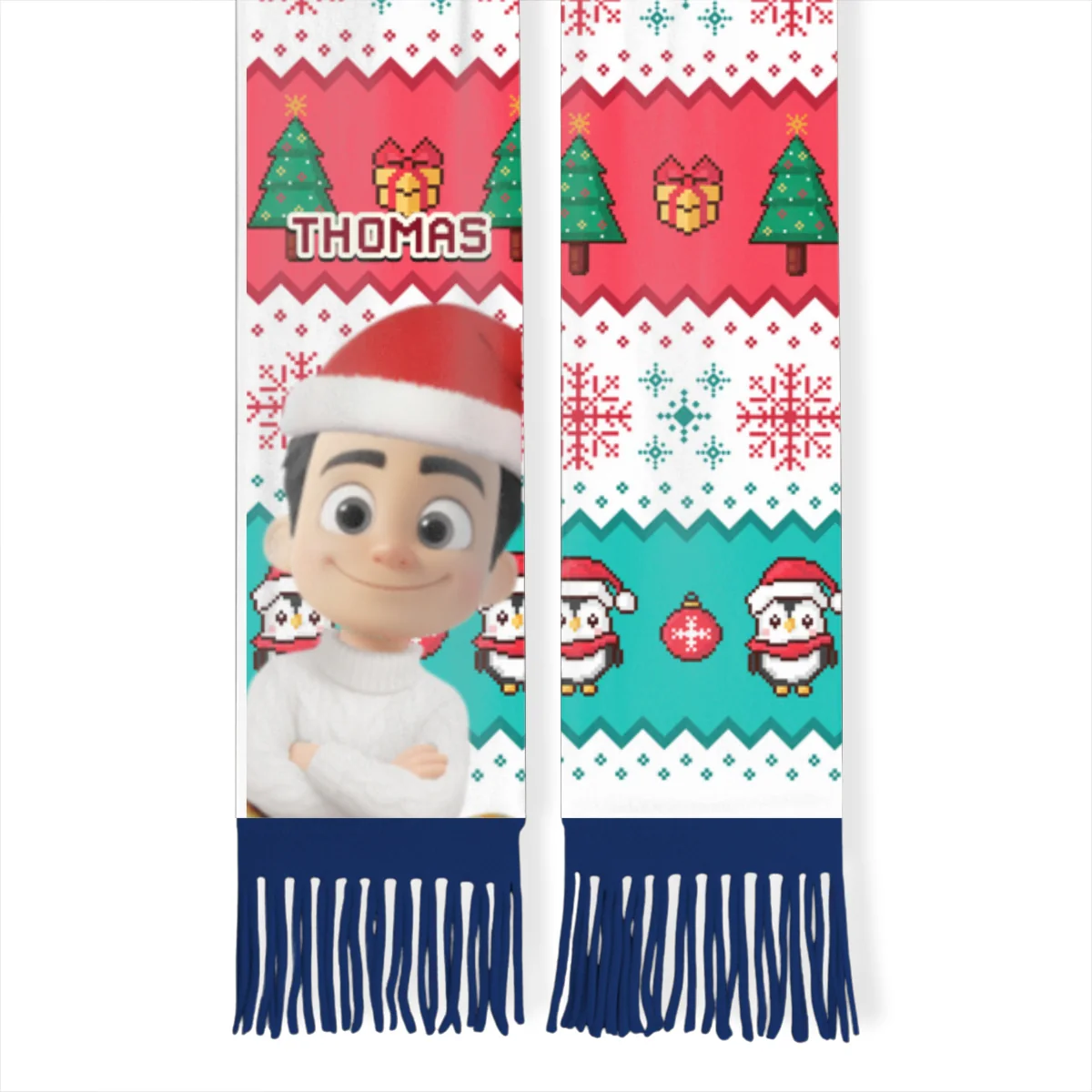 Cute Christmas Character - Personalized Custom Scarf - Image 9