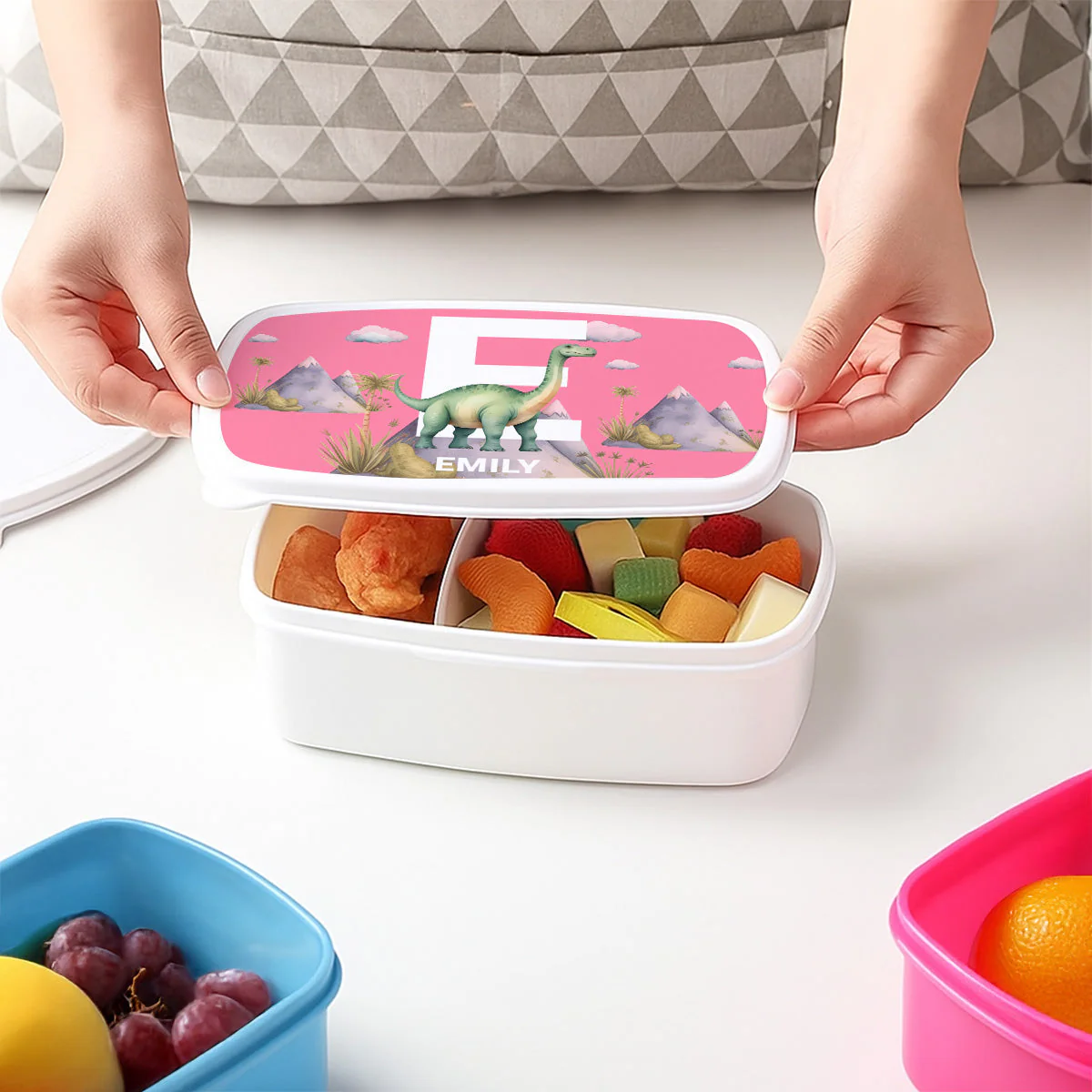Cute Dinosaur - Personalized Custom Lunch Box - Image 3