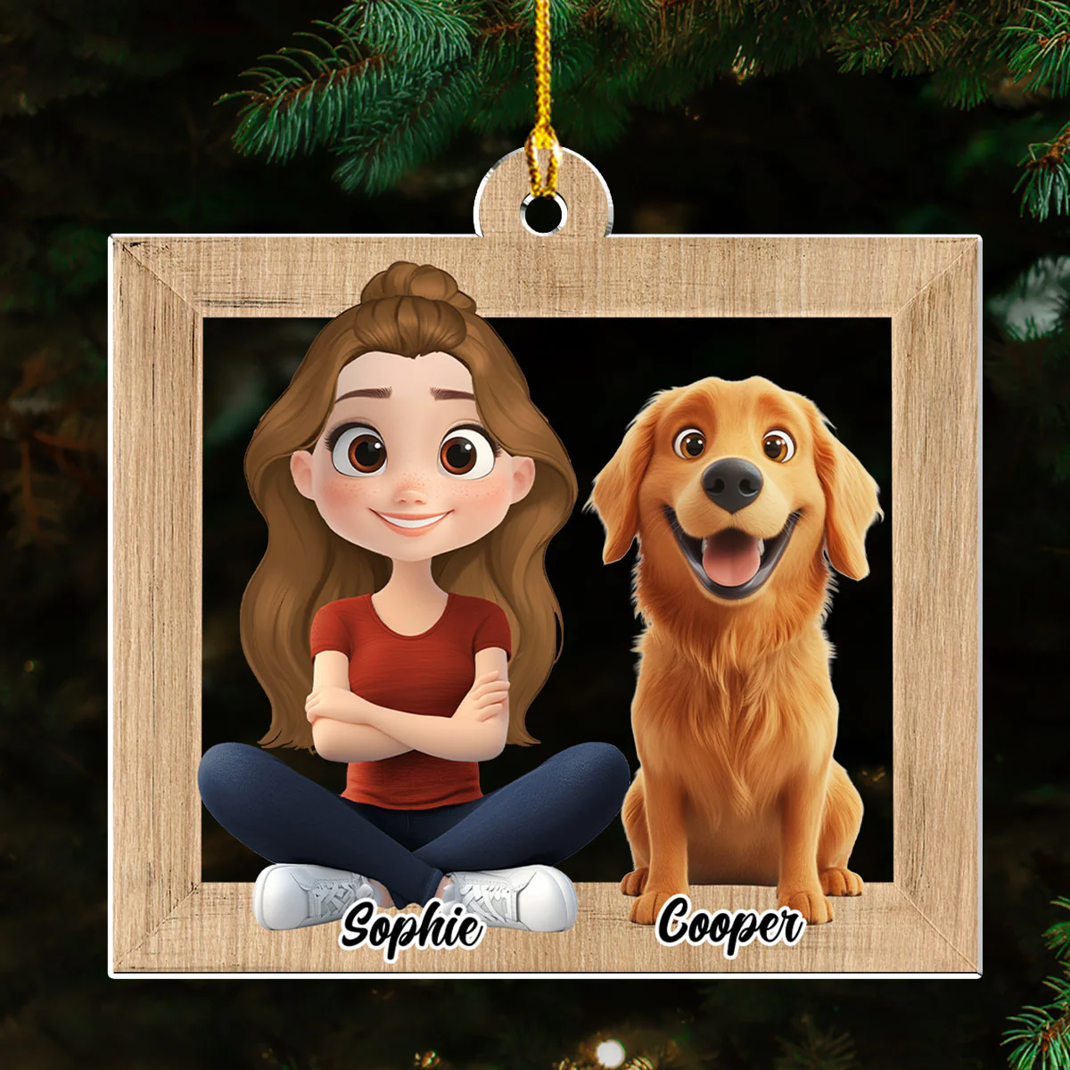 Cute Dog Mum - Personalized Custom Acrylic Ornament  - Image 3