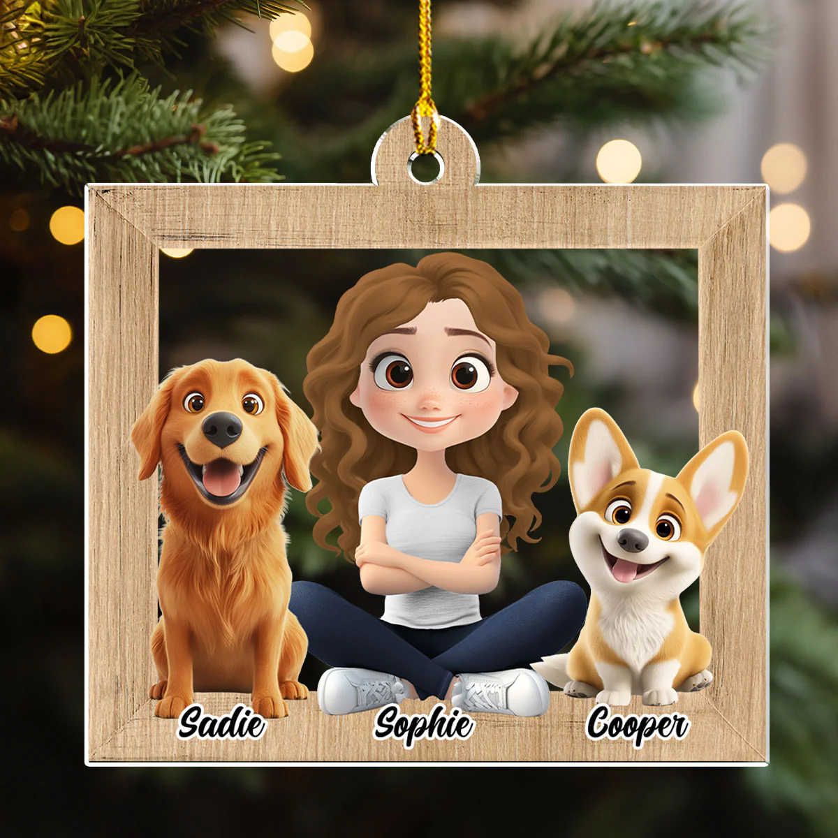 Cute Dog Mum - Personalized Custom Acrylic Ornament  - Image 4