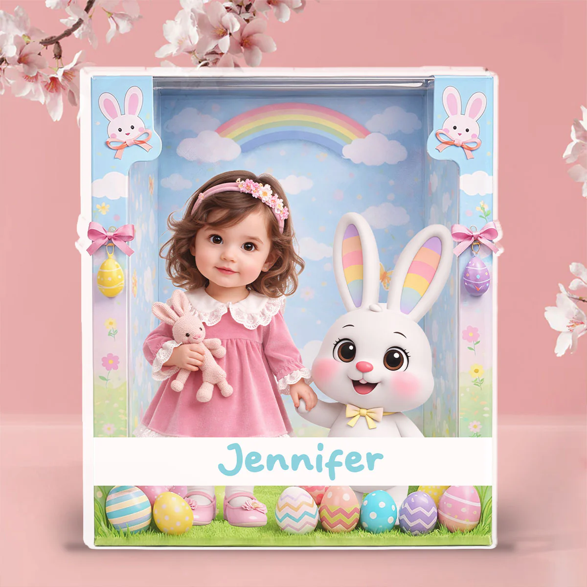 Cute Easter Bunny Doll - Personalized Custom Acrylic Plaque - Image 3