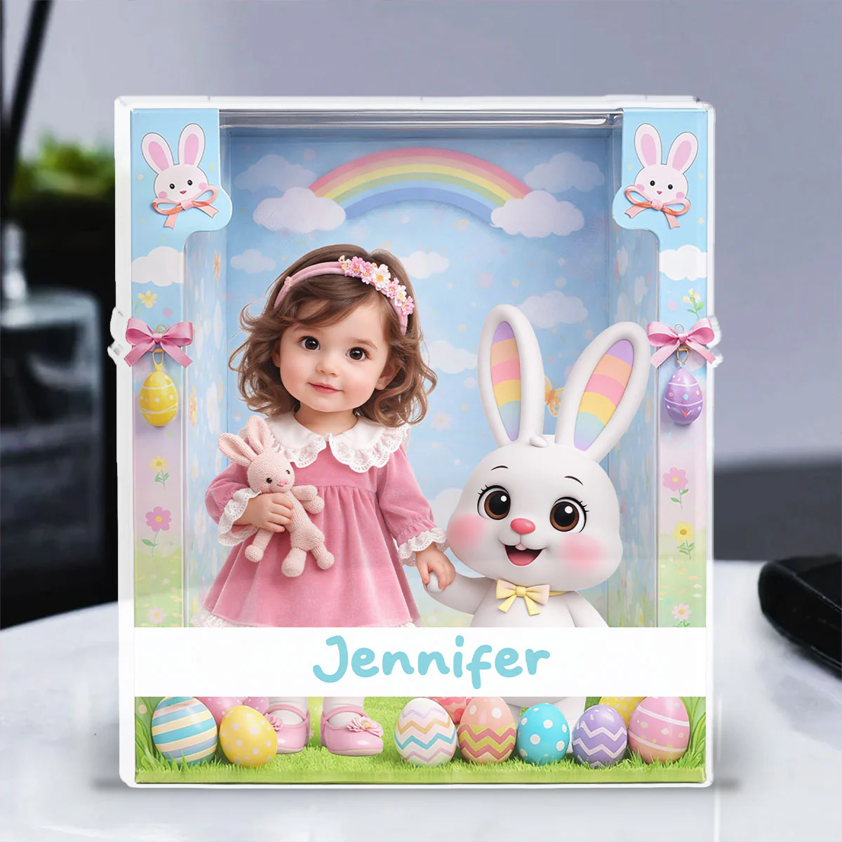 Cute Easter Bunny Doll - Personalized Custom Acrylic Plaque - Image 4