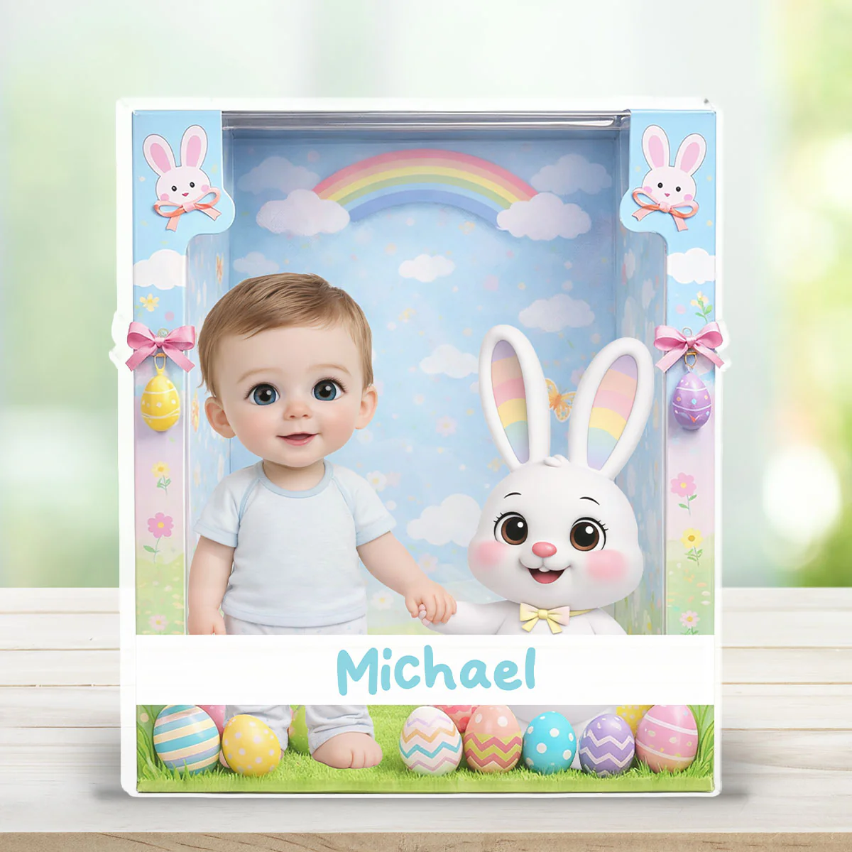 Cute Easter Bunny Doll - Personalized Custom Acrylic Plaque - Image 6