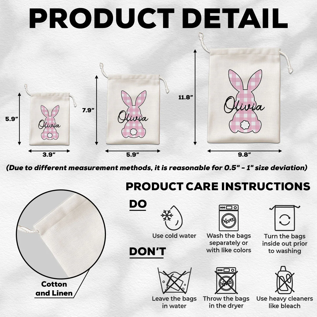 Cute Easter Bunny - Personalized Custom Favor Bag - Image 5