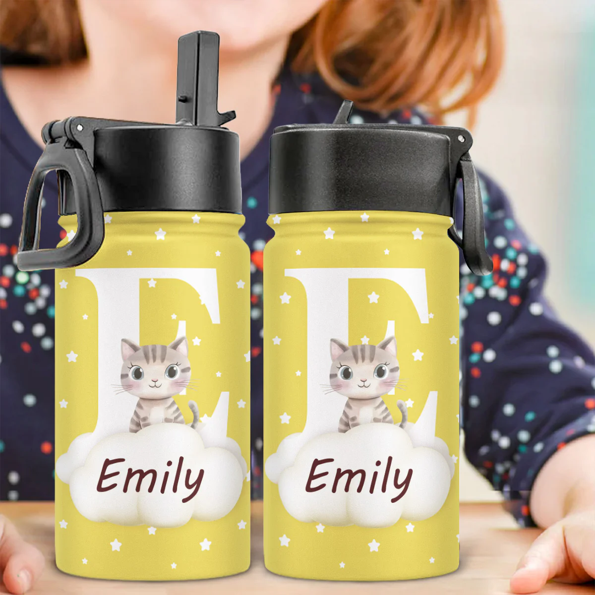 Cute Forest Animal - Personalized Custom Kids Water Bottle - Image 2