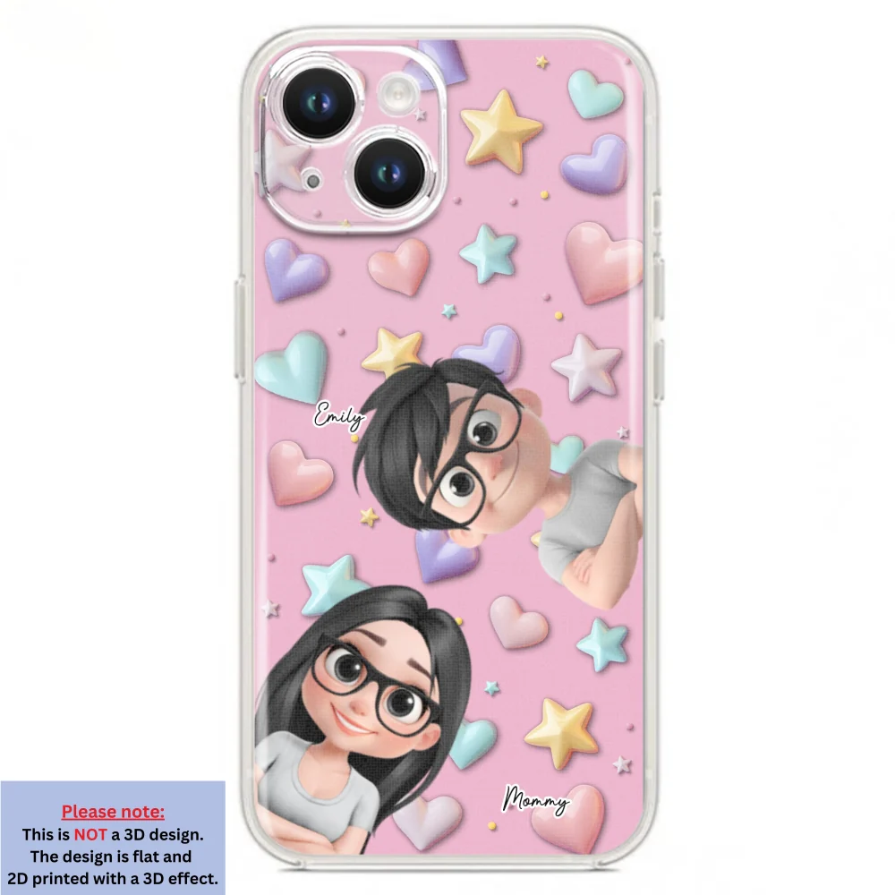Cute Mommy And Children - Personalized Custom 3D Effect Phone Case - Image 16