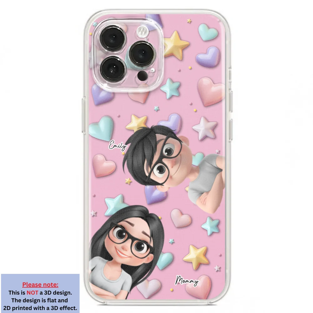 Cute Mommy And Children - Personalized Custom 3D Effect Phone Case - Image 19