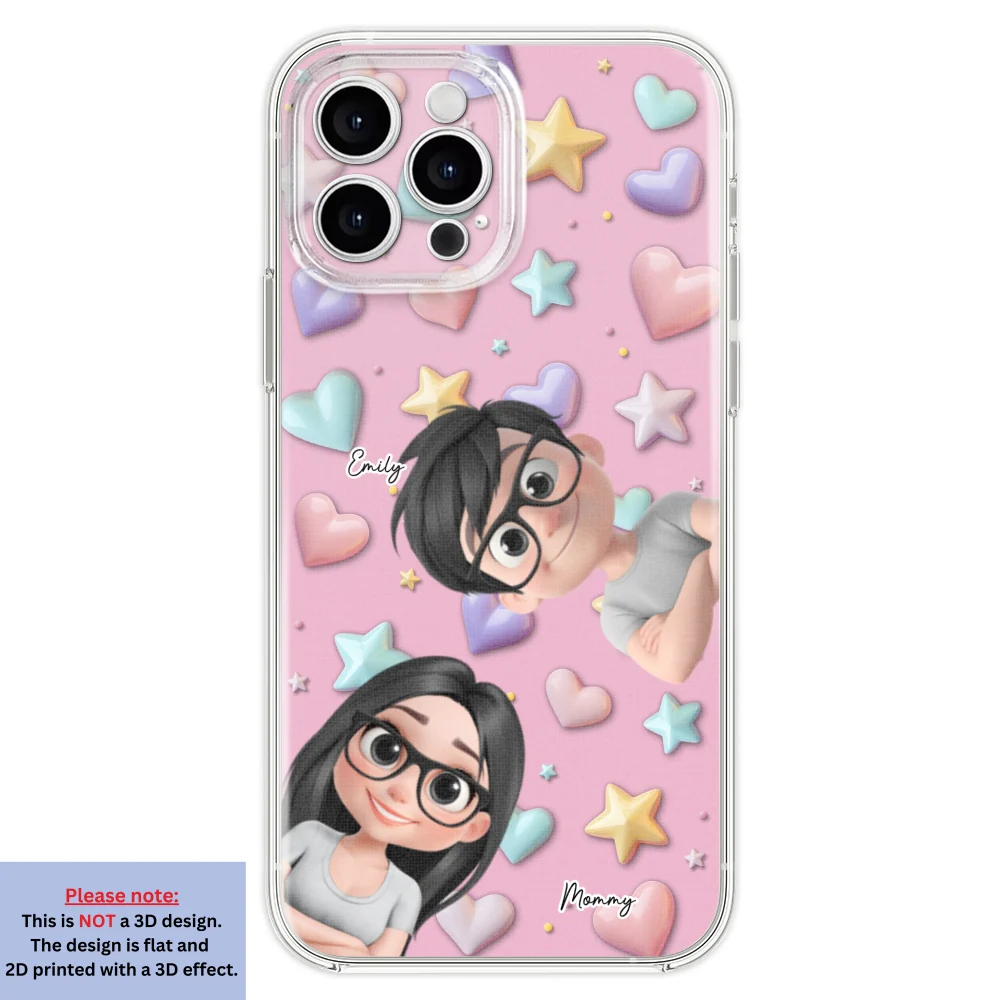 Cute Mommy And Children - Personalized Custom 3D Effect Phone Case - Image 21