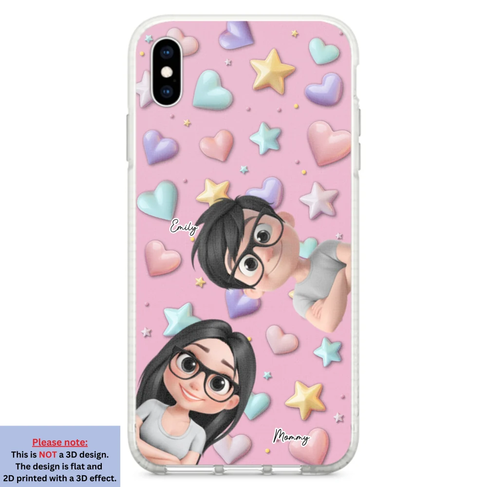 Cute Mommy And Children - Personalized Custom 3D Effect Phone Case - Image 23